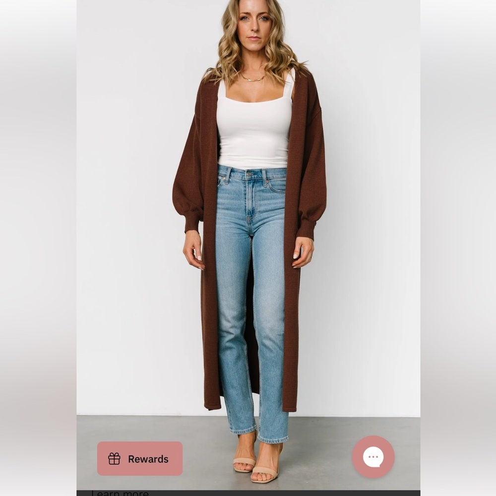 Baltic Born Ethel Long Cardigan in brown - Picture 7 of 10
